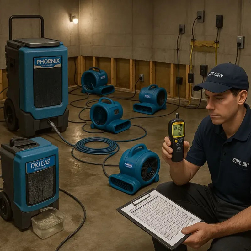 Structural Drying and Dehumidification process in Dansville, NY